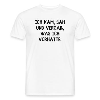 I came, saw and forgot what I was going to do. - Men's T-Shirt - white - Front - AI Model Male 178 dark (178cm)