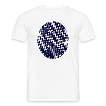 Azurisches Zickzack-Kreis-Muster - Männer T-Shirt - Weiß - Vorne - AI Model Male 178 dark (178cm)