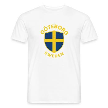 Göteborgs Sköld in Swedish Colors - Men's T-Shirt - white - Front - AI Model Male 178 dark (178cm)