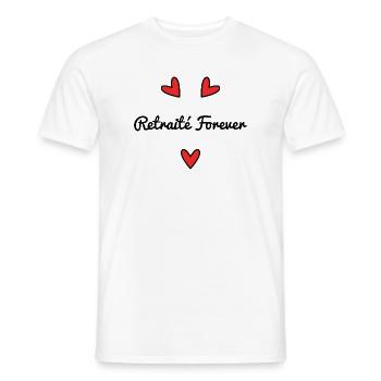 RETRAITE. RETRAITEE. BONNE RETRAITE. ANNIVERSAIRE. - T-shirt homme - blanc - Devant - AI Model Male 178 dark (178cm)