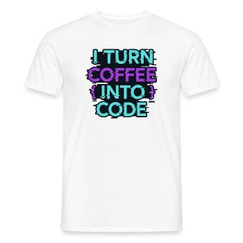 Ich verwandle Kaffee in Code - Männer T-Shirt - Weiß - Vorne - AI Model Male 178 dark (178cm)
