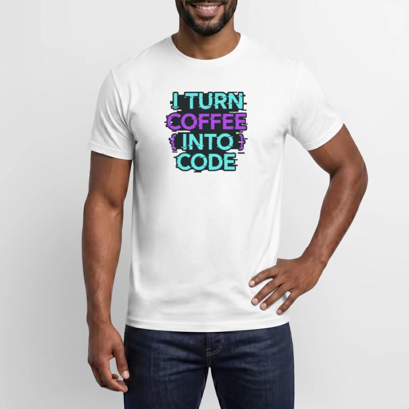 Je transforme le café en code T-shirt homme