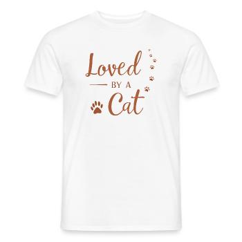 Loved by a Cat - Men's T-Shirt - white - Front - AI Model Male 178 dark (178cm)