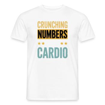 Crunching Numbers - Cardio Financial Humor - Men's T-Shirt - white - Front - AI Model Male 178 dark (178cm)