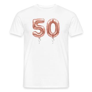 50. Geburtstag Rose Gold Luftballon - 50 Jahre - Männer T-Shirt - Weiß - Vorne - AI Model Male 178 dark (178cm)