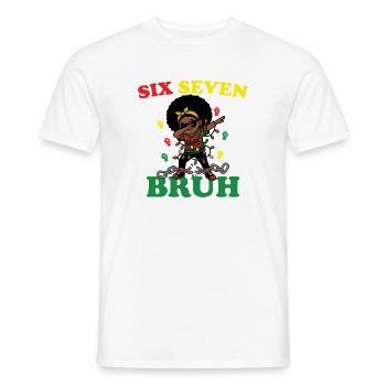 Six Seven Bruh Dabbing Juneteenth Girl Afro Girls - Men's T-Shirt - white - Front - AI Model Male 178 dark (178cm)
