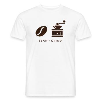BEAN . GRIND . COFFEE . KAFFEE - Männer T-Shirt - Weiß - Vorne - AI Model Male 178 dark (178cm)