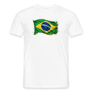 Brasilianische Flagge Brasilien - Männer T-Shirt - Weiß - Vorne - AI Model Male 178 dark (178cm)