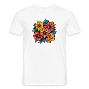 Design aux couleurs florales vibrantes - T-shirt homme - blanc - Devant - AI Model Male 178 dark (178cm)