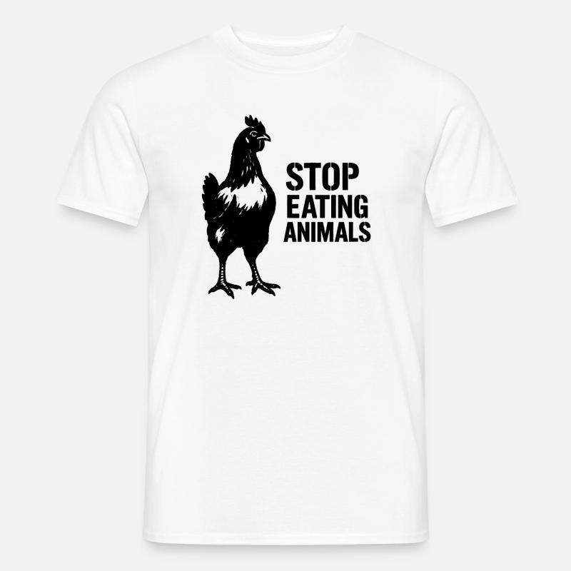 Krähenbild Veganbewusstsein - Männer T-Shirt - Weiß