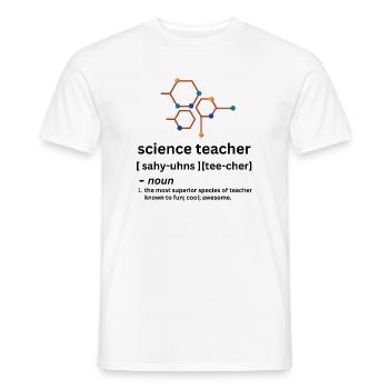 Science teacher funny noun definition - Men's T-Shirt - white - Front - AI Model Male 178 dark (178cm)