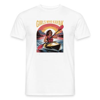 Girls Who Kayak Heaven gavedesign - Mænd T-shirt - hvid - Foran - AI Model Male 178 dark (178cm)