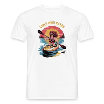 Girls Who Kayak Heaven Gift Design - Men's T-Shirt - white - Front - AI Model Male 178 dark (178cm)