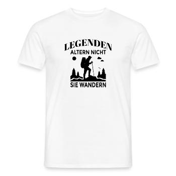 Legenden altern nicht – sie wandern - Männer T-Shirt - Weiß - Vorne - AI Model Male 178 dark (178cm)