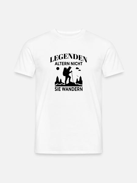 Legenden altern nicht – sie wandern - Männer T-Shirt - Weiß