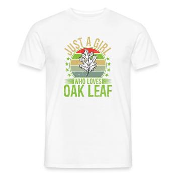 Just A Girl Who Loves Oak Leaf - Men's T-Shirt - white - Front - AI Model Male 178 dark (178cm)