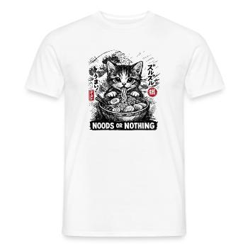 Katzen ramen : Nouilles ou rien - T-shirt homme - blanc - Devant - AI Model Male 178 dark (178cm)