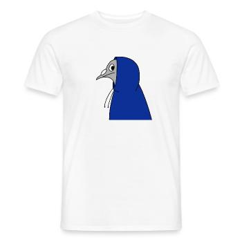Pigeon in a Hoodie – Urban Minimal Illustration - Men's T-Shirt - white - Front - AI Model Male 178 dark (178cm)