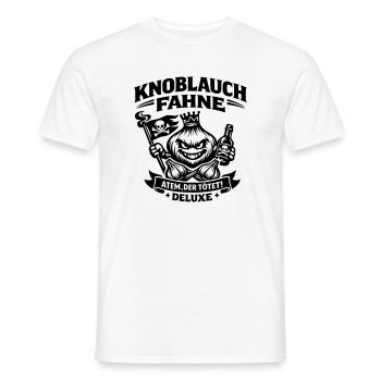 Knoblauch Knobi Fahne Deluxe - Männer T-Shirt - Weiß - Vorne - AI Model Male 178 dark (178cm)