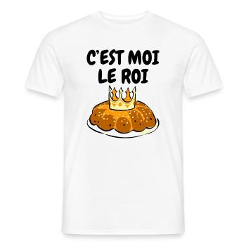 Humour Galette des Rois C'est Moi Le Roi - T-shirt homme - blanc - Devant - AI Model Male 178 dark (178cm)
