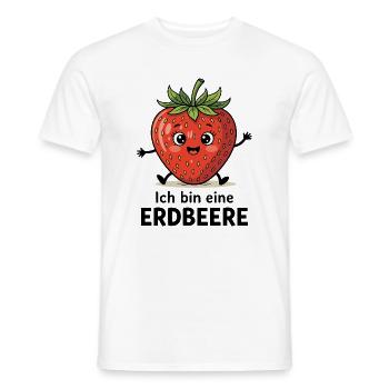 Costume de fraise Fruit Fruit Costume Fraise Carnaval - T-shirt homme - blanc - Devant - AI Model Male 178 dark (178cm)