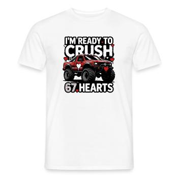 Crush Hearts MonsterTruck - Men's T-Shirt - white - Front - AI Model Male 178 dark (178cm)