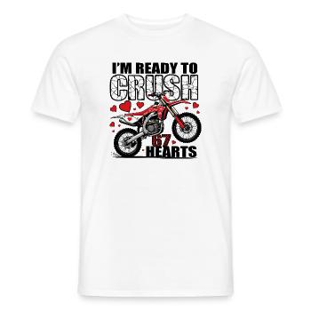 Écrasez les Moto Hearts - T-shirt homme - blanc - Devant - AI Model Male 178 dark (178cm)