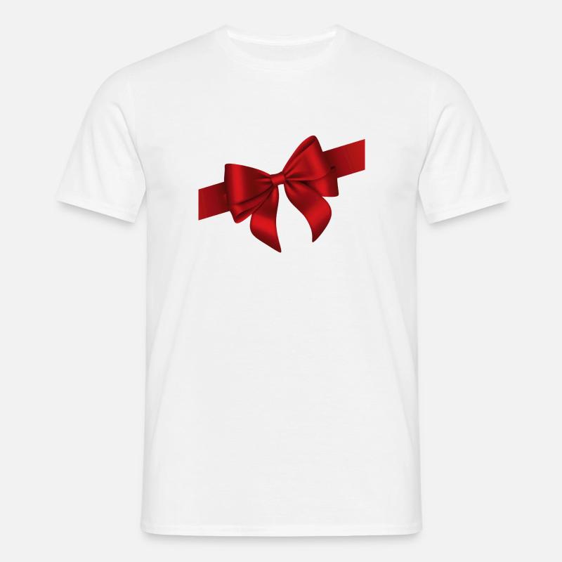 Red Bow Elegance - Männer T-Shirt - Weiß