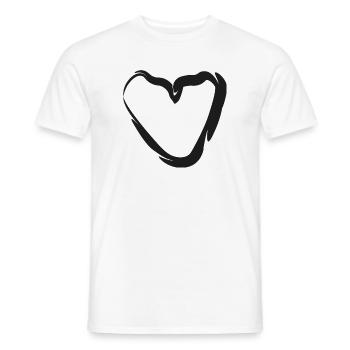 Hand-drawn heart motif - Men's T-Shirt - white - Front - AI Model Male 178 dark (178cm)