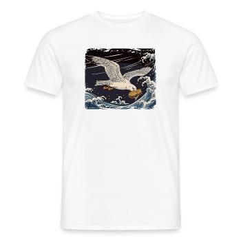 Möwen stiehlt Sandwich Lustig - Männer T-Shirt - Weiß - Vorne - AI Model Male 178 dark (178cm)