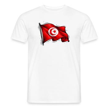 Tunisian flag - Men's T-Shirt - white - Front - AI Model Male 178 dark (178cm)