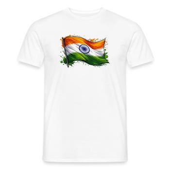 India Flag - Men's T-Shirt - white - Front - AI Model Male 178 dark (178cm)