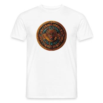 Aztec Sunstone Mandala - Men's T-Shirt - white - Front - AI Model Male 178 dark (178cm)