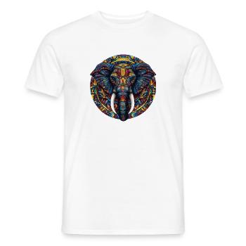 Farbenfrohe Elefanten-Mandala - Männer T-Shirt - Weiß - Vorne - AI Model Male 178 dark (178cm)