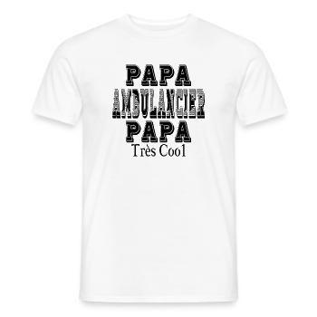 Papa Ambulancier Papa Très Cool - T-shirt homme - blanc - Devant - AI Model Male 178 dark (178cm)
