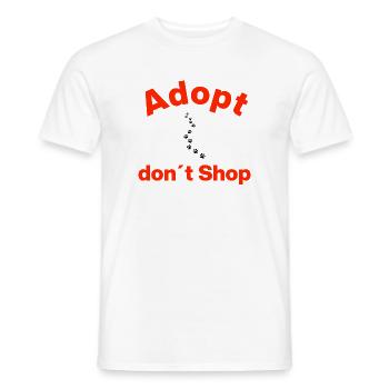 ADOPTE, N’ACHÈTE PAS, À LA MANIÈRE DE LA PATTE ! ÉNONCÉ - T-shirt homme - blanc - Devant - AI Model Male 178 dark (178cm)