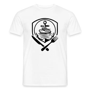 Restaurant Boatman Logo - Men's T-Shirt - white - Front - AI Model Male 178 dark (178cm)