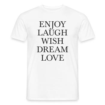 Positive Life Wisdom Typo Poster - Men's T-Shirt - white - Front - AI Model Male 178 dark (178cm)