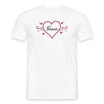 Cadeau de la Saint-Valentin en cœur rouge - T-shirt homme - blanc - Devant - AI Model Male 178 dark (178cm)