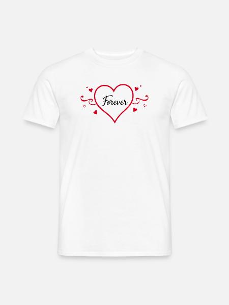 Herz rot Valentinstag Geschenk Valentinstag - Männer T-Shirt - Weiß