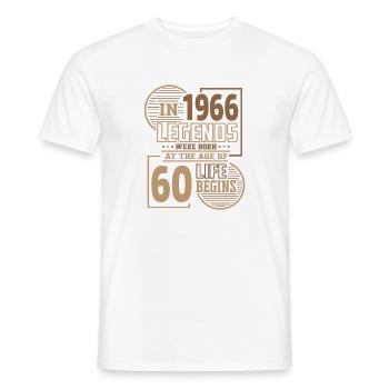 60 Geburtstag 1966 Legenden Retro Leben Spaß - Männer T-Shirt - Weiß - Vorne - AI Model Male 178 dark (178cm)