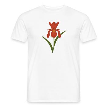 Iris Botanical Illustration - Men's T-Shirt - white - Front - AI Model Male 178 dark (178cm)
