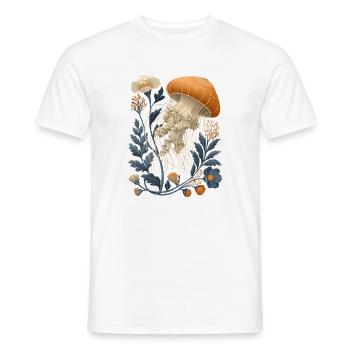 Elegant jellyfish with flowers in Art Nouveau style - Men's T-Shirt - white - Front - AI Model Male 178 dark (178cm)