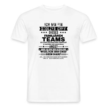 Fier patron d’une équipe familiale - T-shirt homme - blanc - Devant - AI Model Male 178 dark (178cm)
