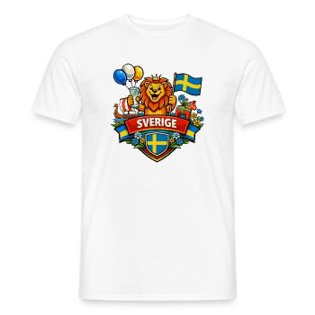 Logo joyeux de la Suède - T-shirt homme - blanc - Devant - AI Model Male 178 dark (178cm)