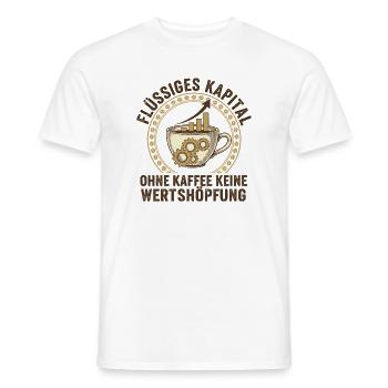 Liquid Capital Coffee - Office Humor - Men's T-Shirt - white - Front - AI Model Male 178 dark (178cm)