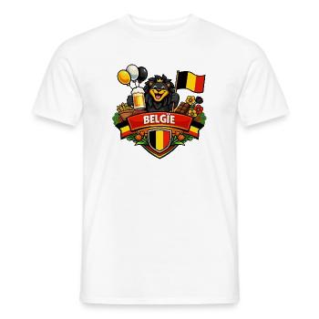 Belgium cheerful logo - Men's T-Shirt - white - Front - AI Model Male 178 dark (178cm)