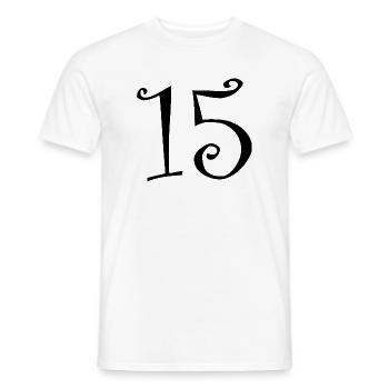 15. 15 ANS. 15e ANNIVERSAIRE. ANNIVERSAIRE 15 ANS. - T-shirt homme - blanc - Devant - AI Model Male 178 dark (178cm)