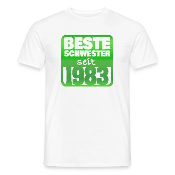 Sister 1983 - Men's T-Shirt - white - Front - AI Model Male 178 dark (178cm)