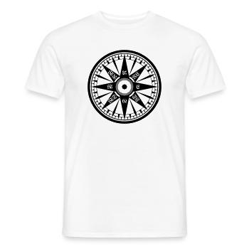 Kompass / Compass – Windrose, Schiffskompass - Männer T-Shirt - Weiß - Vorne - AI Model Male 178 dark (178cm)